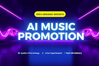 design a  ai music promotion campaign plan in 24 hours to grow organic streams