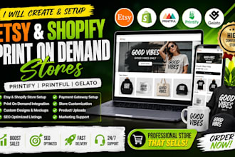 etsy shopify print on demand store printify printful print on demand etsy pod