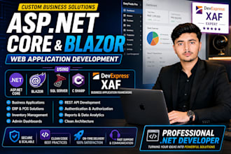develop custom asp net core blazor web application