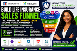 build life insurance sales funnel, landing page, insurance website