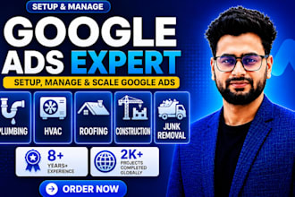 get google ads leads for plumbing, hvac, roofing, construction and junk removal