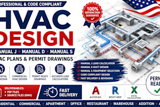 create hvac design, manual j d s, hvac plans and permit drawings