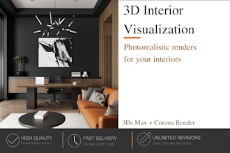 create photorealistic 3d office interior renders