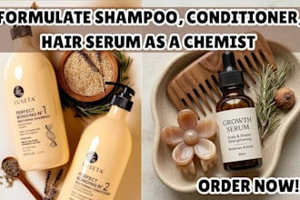 formulate hair care shampoo, conditioner, serum, oil as a chemist