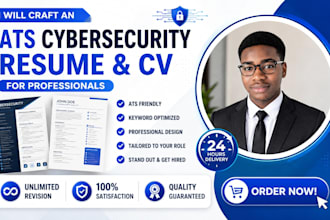 write an ats cybersecurity resume and CV for professionals