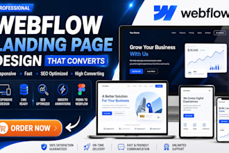 design or develop webflow website, website landing page figma to web flow
