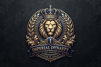 design a powerful emperor logo with a royal identity