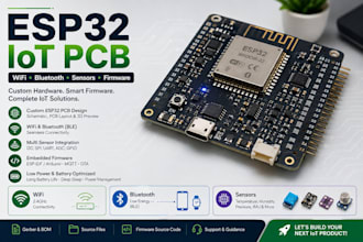 design esp32 iot pcb with wifi bluetooth sensors and embedded firmware