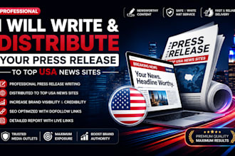 write and distribute your press release to top USA news sites