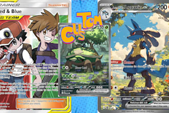 create custom pokemon trainer card art, pokemon tcg card and card illustration