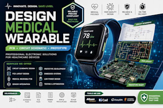 do medical wearable pcb, circuit schematics and prototype for healthcare devices