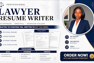 craft an ats legal, lawyer attorney, resume and CV