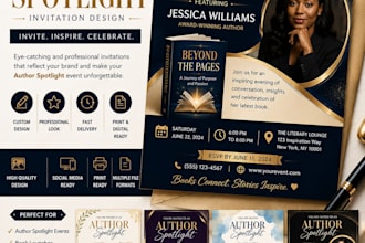 create a custom author spotlight invitation card