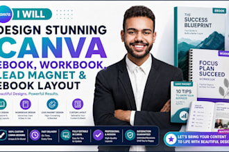 design a canva ebook, workbook, lead magnet and ebook layout