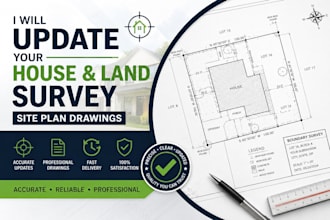 update your house and land survey site plan drawings