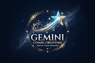 design a magical shooting star logo for your brand