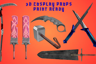 design custom 3d cosplay props weapons armor and mask stl file for 3d printing