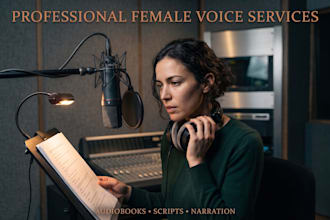 record a female voice over for IVR, animation and video games,character voice