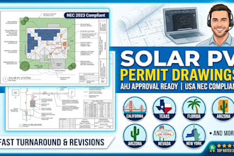 draft solar pv permit drawings compliant with USA nec codes