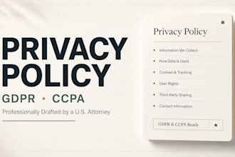 draft a professional US attorney privacy policy for gdpr and ccpa
