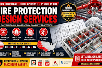 design nfpa fire sprinkler fire alarm hydraulic for tx ca fl