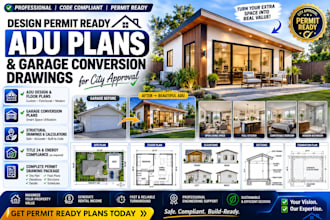 design permit ready adu plans and garage conversion drawings for city approval