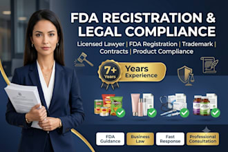 provide legal consulting, be your fda lawyer as a US attorney