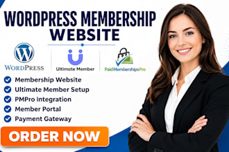 build wordpress membership website, ultimate member, paid membership pro website