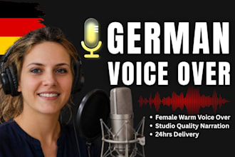 record a pro female german warm voiceover for elearning video youtube narration
