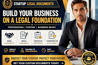 draft startup legal documents, nda, mou, service agreements and contracts