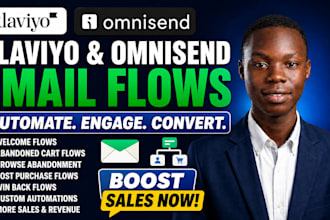setup klaviyo, omnisend email flows, SMS automation and shopify ecommerce flows