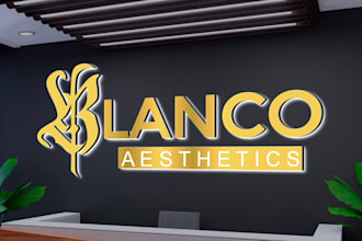 create a realistic 3d metal sign mockup for business