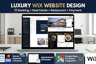 design luxury wix booking real estate restaurant website payment integration
