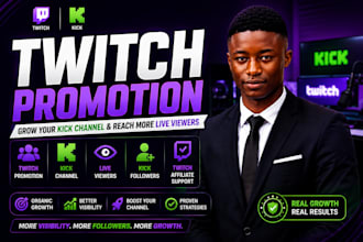kick channel promotion twitch promotion live viewers kick follower affiliate