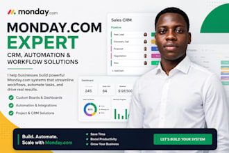 setup monday com CRM, automation, dashboard and workflows