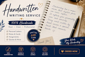 write neat and beautiful handwritten notes in english
