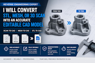 convert stl, mesh, or 3d scan into an accurate editable cad model