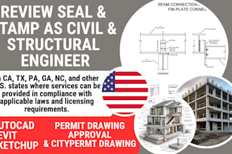 review stamp and seal ca tx pa ga nc civil and structural engineering plans