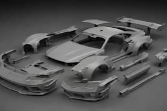 do 3d car design, mechanical cad modeling, widebody kit, vehicle body kits