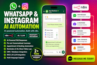 build a whatsapp and instagram ai chatbot for bookings and faqs