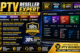 configure reseller panel, strong8k, dream4k, lionott, megaott, reseller website