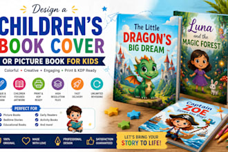 design a childrens book cover or picture book for kids
