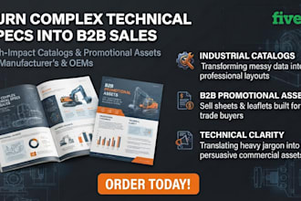 design industrial product catalogs and b2b sell sheets