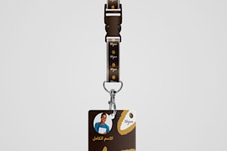 professional employee id card and lanyard design