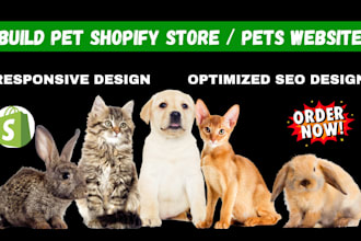 build pet shopify store and pets website