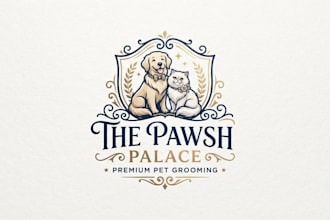 design a cute pet grooming logo for your business