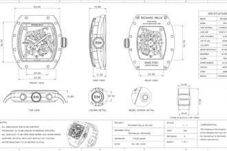 create manufacturing ready watch technical drawing cad design and 3d wristwatch