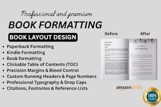 book formatting paperback or kindle ebook formatting,