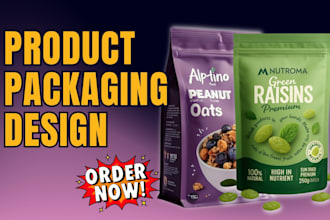 design a premium food label design pouch design food packaging product design