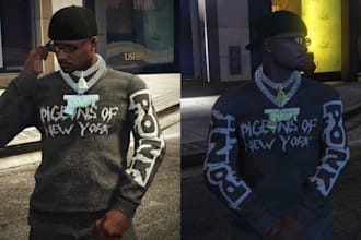 create fivem jewelry cuban chain, custom pendant, gta 5 accessories, fivem chain